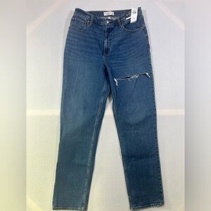NWT Abercrombie & Fitch Curve Love The 90’s Straight Ultra High Rise Jeans 14L